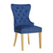 Galaxy Home Simba Gold Legs Dining Chair (Set of 2) in Blue - Vida Furniture (Laredo,TX)