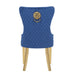 Galaxy Home Simba Gold Legs Dining Chair (Set of 2) in Blue - Vida Furniture (Laredo,TX)