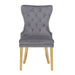 Galaxy Home Simba Gold Legs Dining Chair (Set of 2) in Grey - Vida Furniture (Laredo,TX)