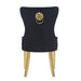 Galaxy Home Simba Gold Legs Dining Chair (Set of 2) in Black - Vida Furniture (Laredo,TX)