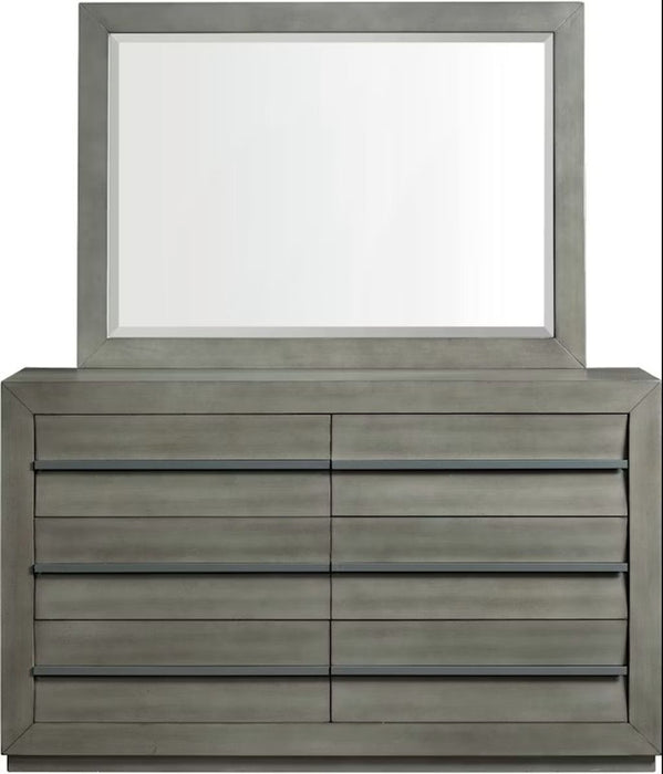 Elements International Zig Mirror in Grey - Vida Furniture (Laredo,TX)