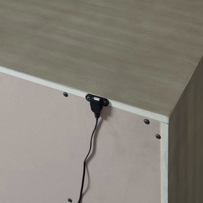 Elements International Zig Nightstand in Grey - Vida Furniture (Laredo,TX)