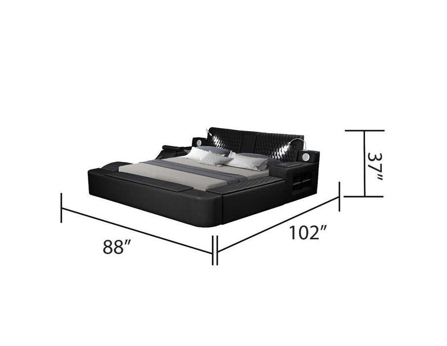 Galaxy Home Zoya Modern Style Queen Bed in Black 698781236338 - Vida Furniture (Laredo,TX)