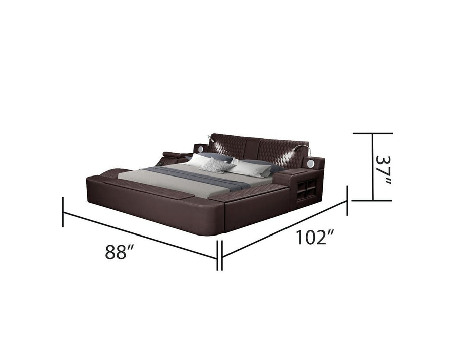 Galaxy Home Zoya Modern Style Queen Bed in Brown - Vida Furniture (Laredo,TX)